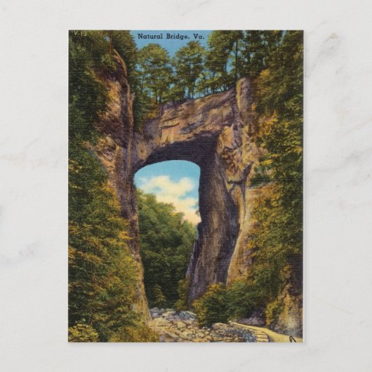 Vintage, Natural Bridge, Virginia Postkarte (Vorderseite)