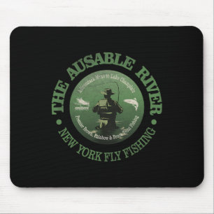 Vintage Nature Ausable River Fliegenfischen Campin Mousepad