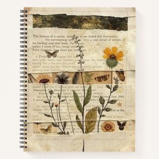 Vintage-Naturjournal – Teeflecken-Mixed-Media Notizblock