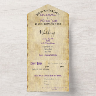 Vintage Natürliche 20er Hochzeitseinladung All In One Einladung