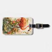 Vintage natürliche Blume Flamingos Paradies Gepäckanhänger (Vorderseite horizontal)