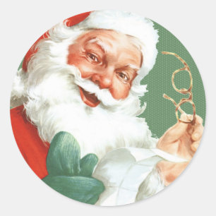 Vintage Naughty oder Nice Santa Stickers -