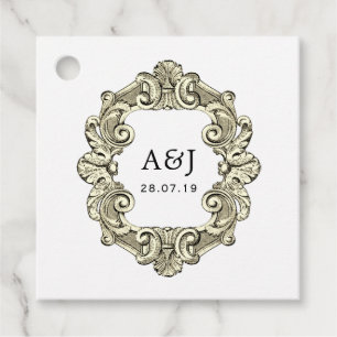 Vintage Nautic Wedding Monogram Geschenkanhänger