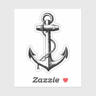 Vintage Nautical Anchor Illustration Aufkleber