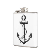 Vintage Nautical Anchor Illustration Flachmann (Links)