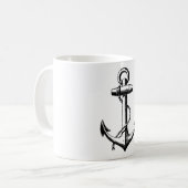 Vintage Nautical Anchor Illustration Kaffeetasse (Vorderseite Links)