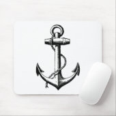 Vintage Nautical Anchor Illustration Mousepad (Mit Mouse)