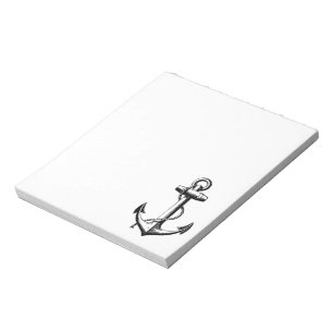 Vintage Nautical Anchor Illustration Notizblock