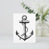 Vintage Nautical Anchor Illustration Postkarte (Stehend Vorderseite)