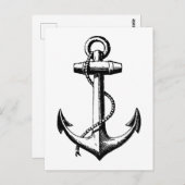 Vintage Nautical Anchor Illustration Postkarte (Vorne/Hinten)