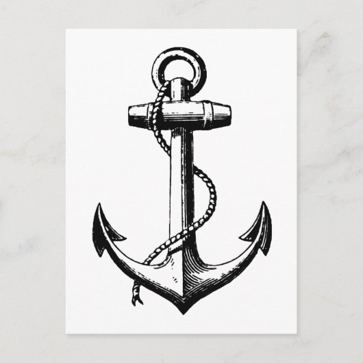 Vintage Nautical Anchor Illustration Postkarte (Vorderseite)