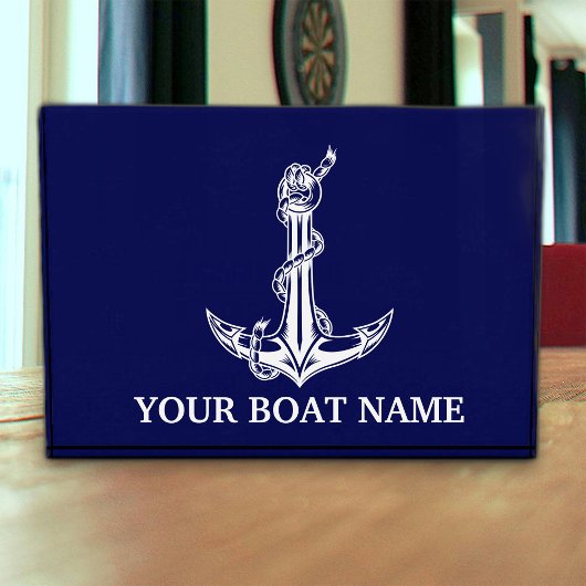 Vintage Nautical Anchor Rope Boat Name Fotoblock
