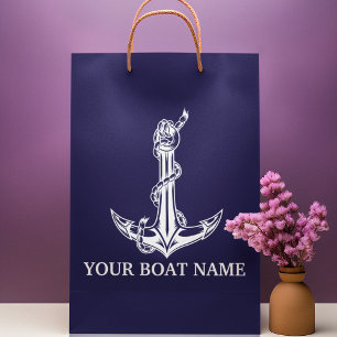 Vintage Nautical Anchor Rope Boat Name Kleine Geschenktüte