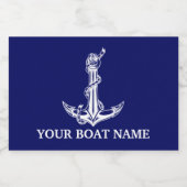 Vintage Nautical Anchor Rope Boat Name Lebensmitteletikett (Einzelnes Label)