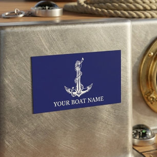 Vintage Nautical Anchor Rope Boat Name Magnetkarte