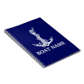 Vintage Nautical Anchor Rope Boat Name Notizblock (Rechte Seite)