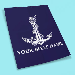 Vintage Nautical Anchor Rope Boat Name Poster
