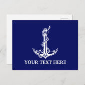 Vintage Nautical Anchor Rope Boat Name Postkarte (Vorne/Hinten)
