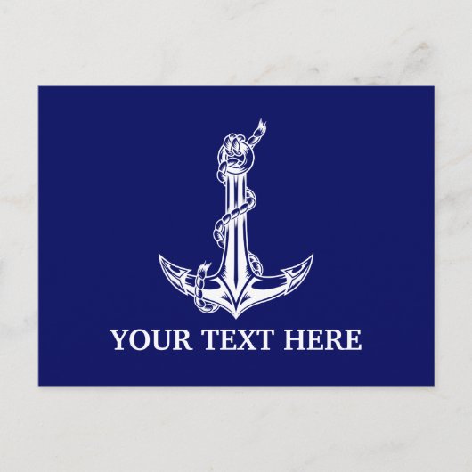 Vintage Nautical Anchor Rope Boat Name Postkarte (Vorderseite)