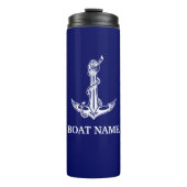Vintage Nautical Anchor Rope Boat Name Thermosbecher (Vorderseite)