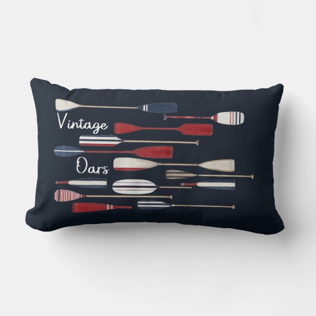 Vintage Nautical Boat Oars Lendenkissen (Vorderseite)