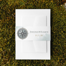 Vintage Nautical Compass-Hochzeit Einladungsbanderole