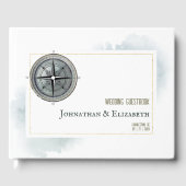 Vintage Nautical Compass-Hochzeit Gästebuch (Vorderseite)