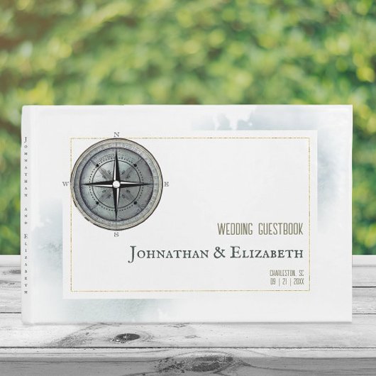 Vintage Nautical Compass-Hochzeit Gästebuch