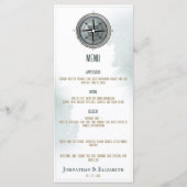 Vintage Nautical Compass-Hochzeit Menükarte (Vorderseite)