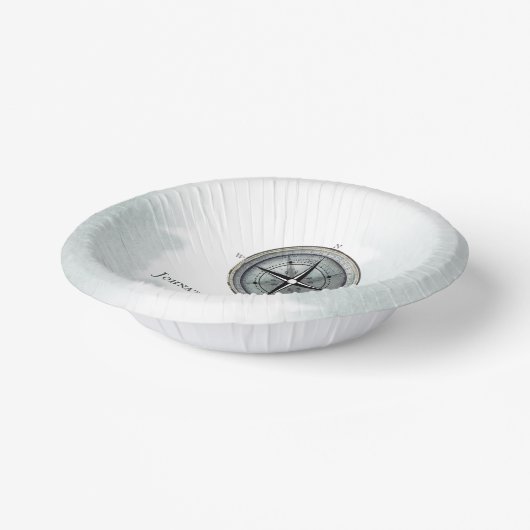 Vintage Nautical Compass-Hochzeit Pappteller (Gewinkelt)