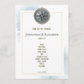 Vintage Nautical Compass-Hochzeit Programm (Vorderseite)