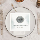 Vintage Nautical Compass-Hochzeit Serviette