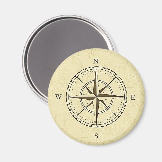 Vintage Nautical Compass Rose Elfenbeinküste Magnet (Vorderseite/Rückseite)
