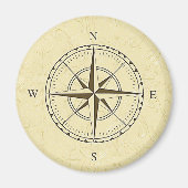 Vintage Nautical Compass Rose Elfenbeinküste Magnet (Vorne)