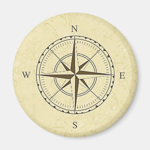 Vintage Nautical Compass Rose Elfenbeinküste Magnet