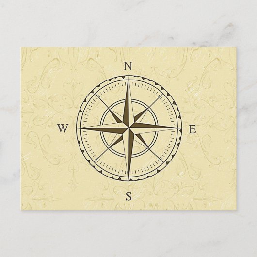 Vintage Nautical Compass Rose Elfenbeinküste Postkarte (Vorderseite)