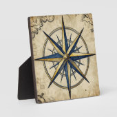 Vintage Nautical Compass Rose Fotoplatte (Vorderseite)