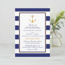 Vintage Nautical Gold Anchor, Navy & Gold Hochzeit