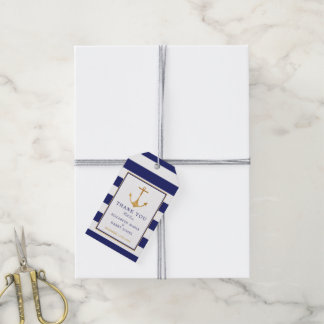 Vintage Nautical Gold Anchor, Navy & Gold Hochzeit Geschenkanhänger
