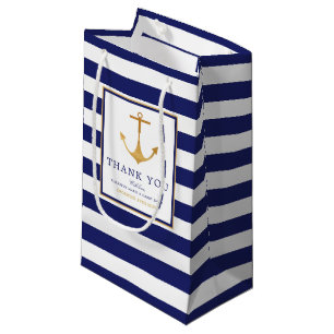 Vintage Nautical Gold Anchor, Navy & Gold Hochzeit Kleine Geschenktüte