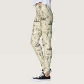 Vintage Nautical Map Pattern with Ships & Compass Leggings (Links)