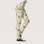 Vintage Nautical Map Pattern with Ships & Compass Leggings (Rechts)