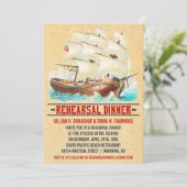 Vintage Nautical Probe Dinner Einladungen (Stehend Vorderseite)