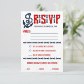 Vintage Nautical Wedding Response Cards RSVP Karte (Stehend Vorderseite)