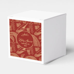 Vintage Nautical Whale Red Baby Dusche Geschenkschachtel