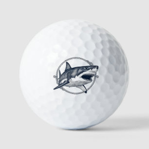 Vintage-Nautik Großer Weißer Hai Golfball