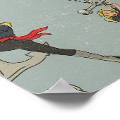 Vintage-Nautik-Muster Poster (Ecke)