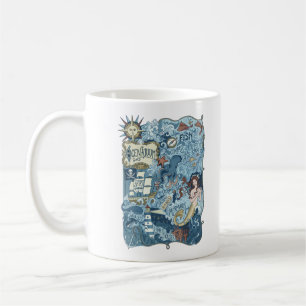 Vintage-Nautik-Navigationskompass-Karte Kaffeetasse