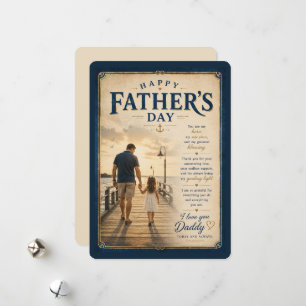 Vintage-nautische Dad-Karte Feiertagskarte