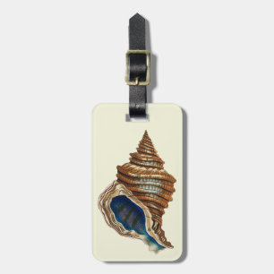 Vintage nautische George Shaw blaue Conch-Schnecke Gepäckanhänger